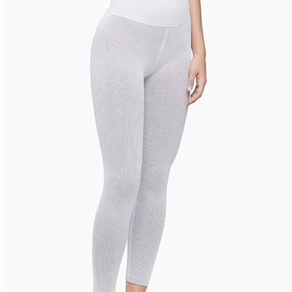 Calvin Klein White Ribbed Performance Leggings - Picture 3 of 6